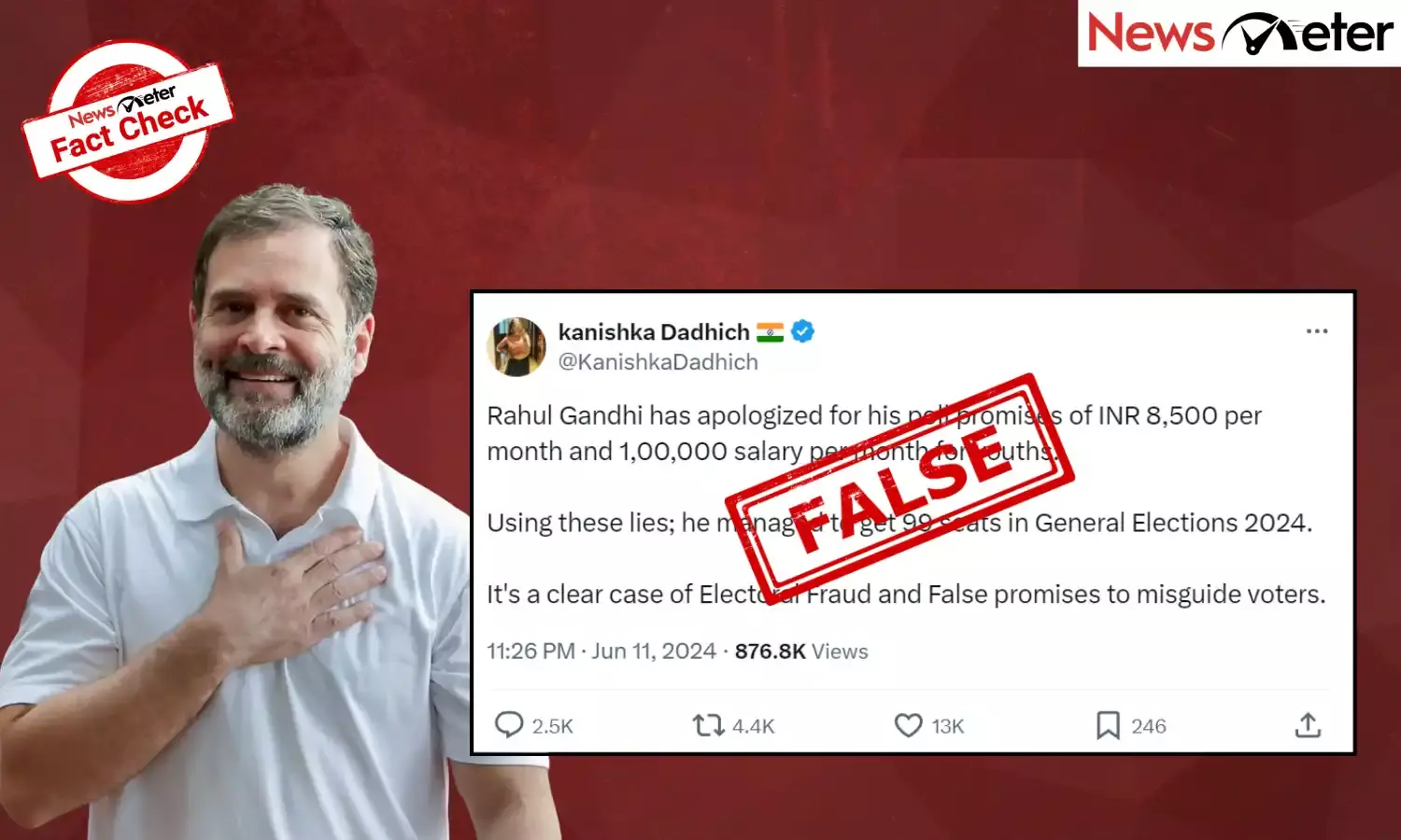 Fact Check: No, Rahul Gandhi has not apologised for poll promises made to youths