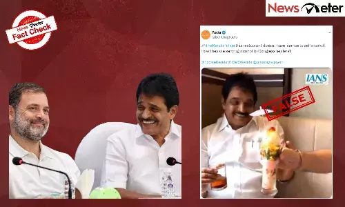 Fact Check: Viral image shows Congress leader Venugopal drinking black tea, not alcohol