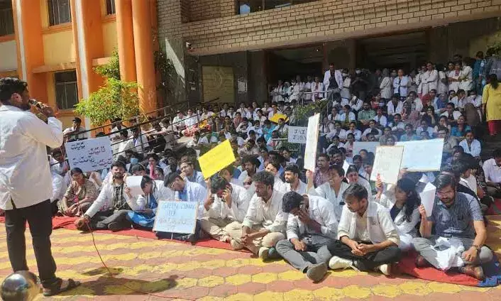 Telangana; Junior doctors go on strike; health services hit at govt hospitals