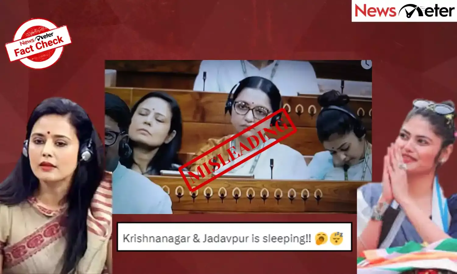 Fact Check: Image of TMC MPs Mahua Moitra, Sayani Ghosh ‘sleeping’ in Parliament is misleading