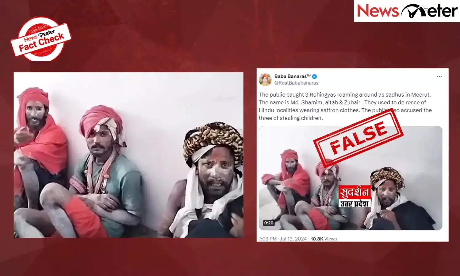 Fact Check: Video claiming to show Rohingya Muslims caught posing as sadhus in Meerut is false