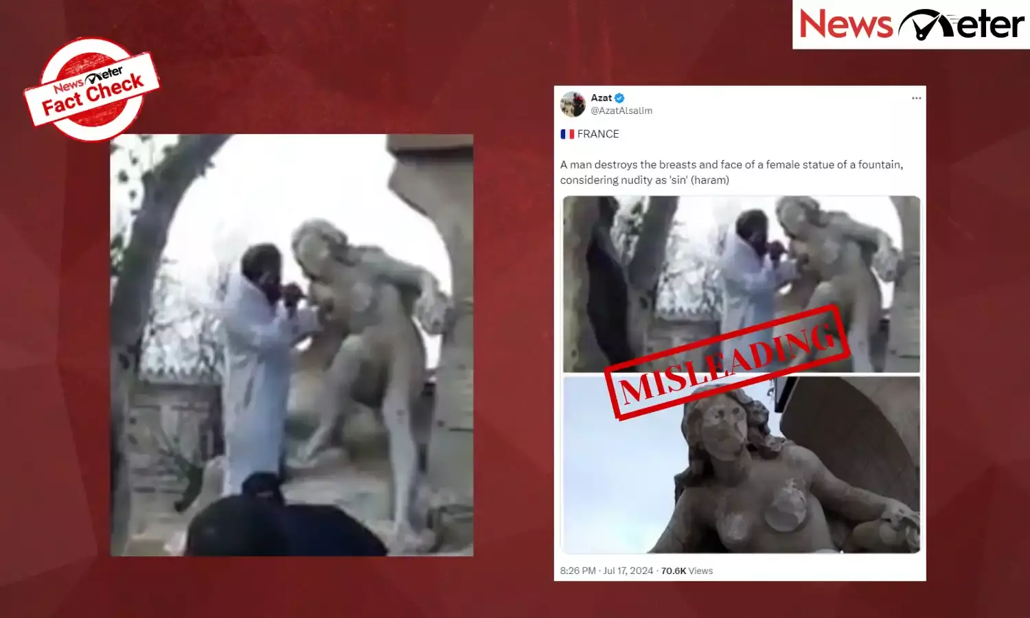 Fact Check: Image of Algerian statue vandalism shared as French incident