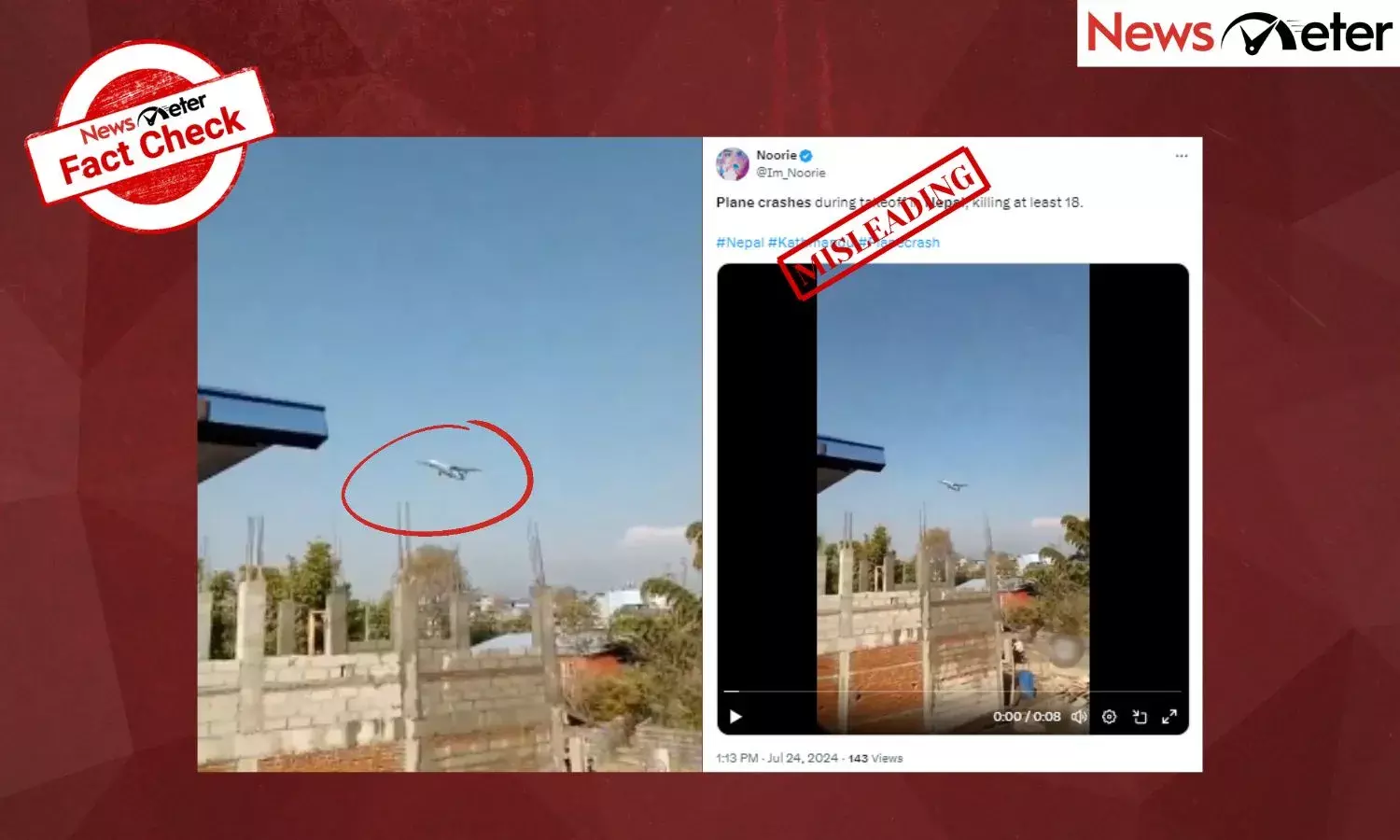 Fact Check: Old video falsely passed off as recent plane crash in Nepal