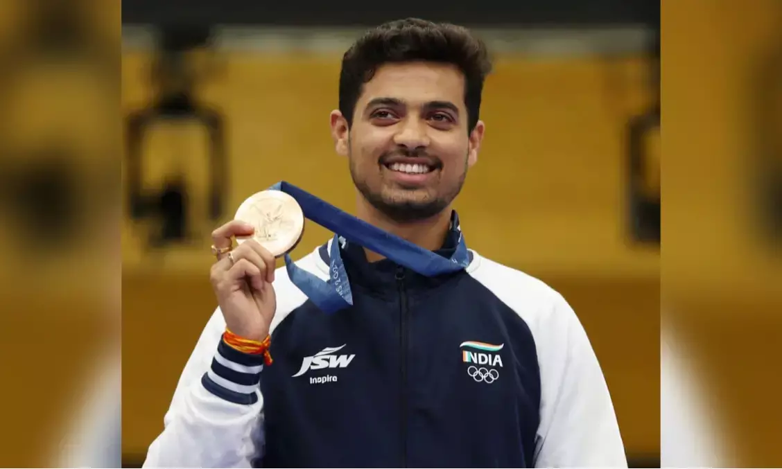 Shooter Swapnil Kusale clinches Indias first ever 50m rifle 3 positions Olympic bronze