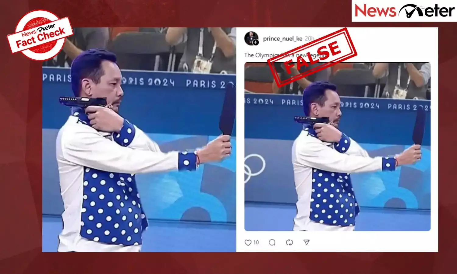 Fact Check: Viral photo of man shooting backwards is not from 2024 Paris Olympics