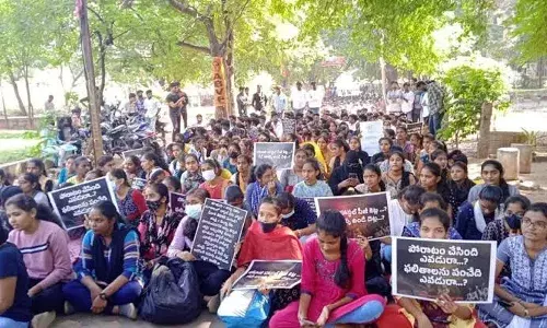 Nizam College UG students protest PG accommodation in girlsā hostel