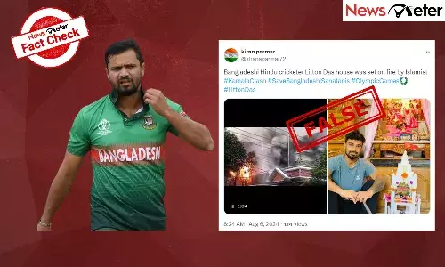 Fact Check: Viral video does not show Bangladeshi cricketer Litton Das house on fire