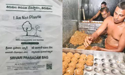 TTD launches pilot project to distribute laddu prasadam in DRDO-developed biodegradable bags