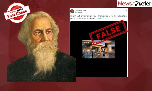 Fact Check: Old video of Tagoreās statue installation in Bangladesh shared as vandalism visuals