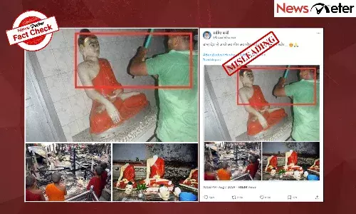 Fact Check: Old images of Buddhist statues vandalism falsely shared as recent incident in Bangladesh