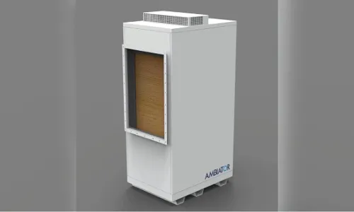 How solar-powered AMBIATOR 5 AC cools ambient temperature by 10-15 degrees C