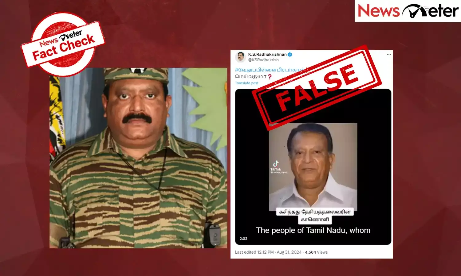 Fact Check: Viral video of LTTE Chief V. Prabhakaran is AI-Generated