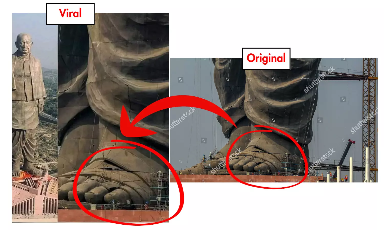 Fact Check: Statue of Unity has not developed cracks; viral image captured before inauguration