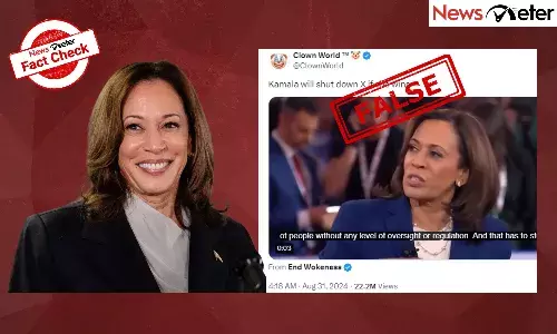 Fact Check: Kamala Harris did not threaten to shutdown X