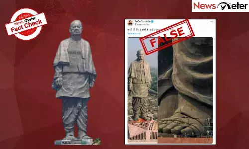 Fact Check: Statue of Unity has not developed cracks; viral image captured before inauguration
