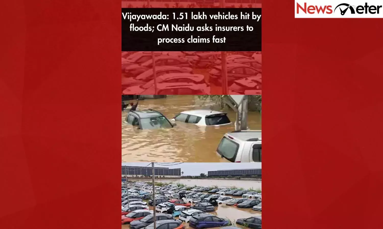 Vijayawada: 1.51 lakh vehicles hit by floods; CM Naidu asks insurers to process claims fast