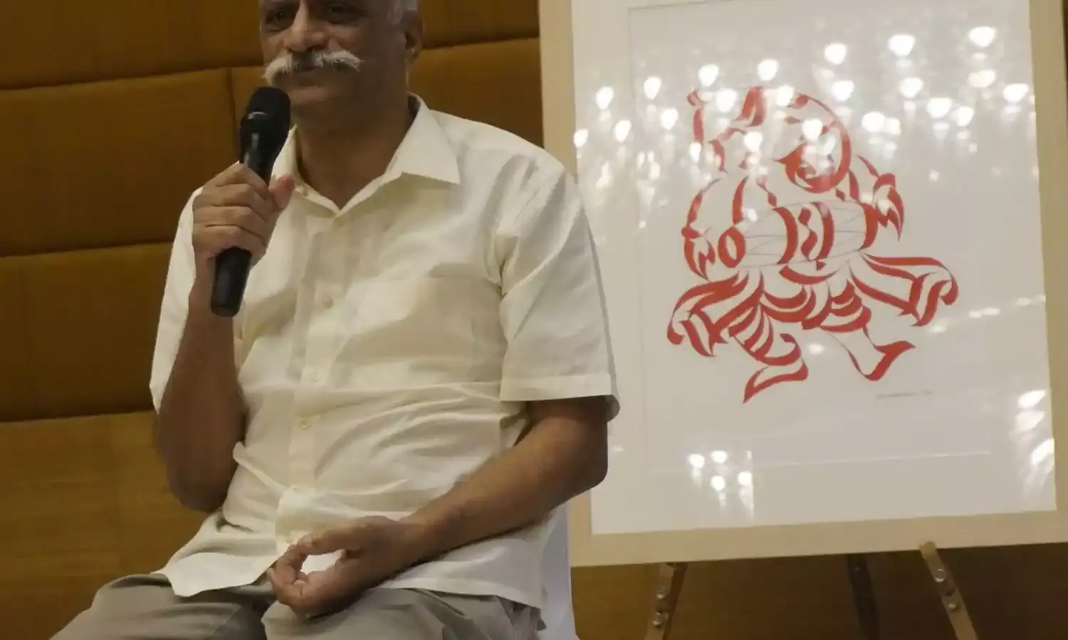 Wonderful Calligraphy: Telanganas Poosapati Parameshwar Raju blends Indian iconography with modern design