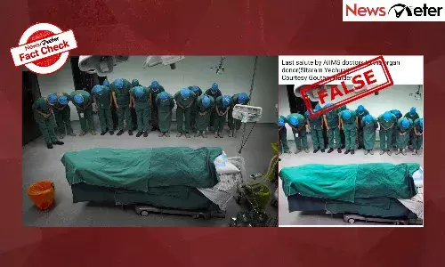 Fact Check: Old image from China falsely passed off as AIIMS Doctors paying tribute to Sitaram Yechury