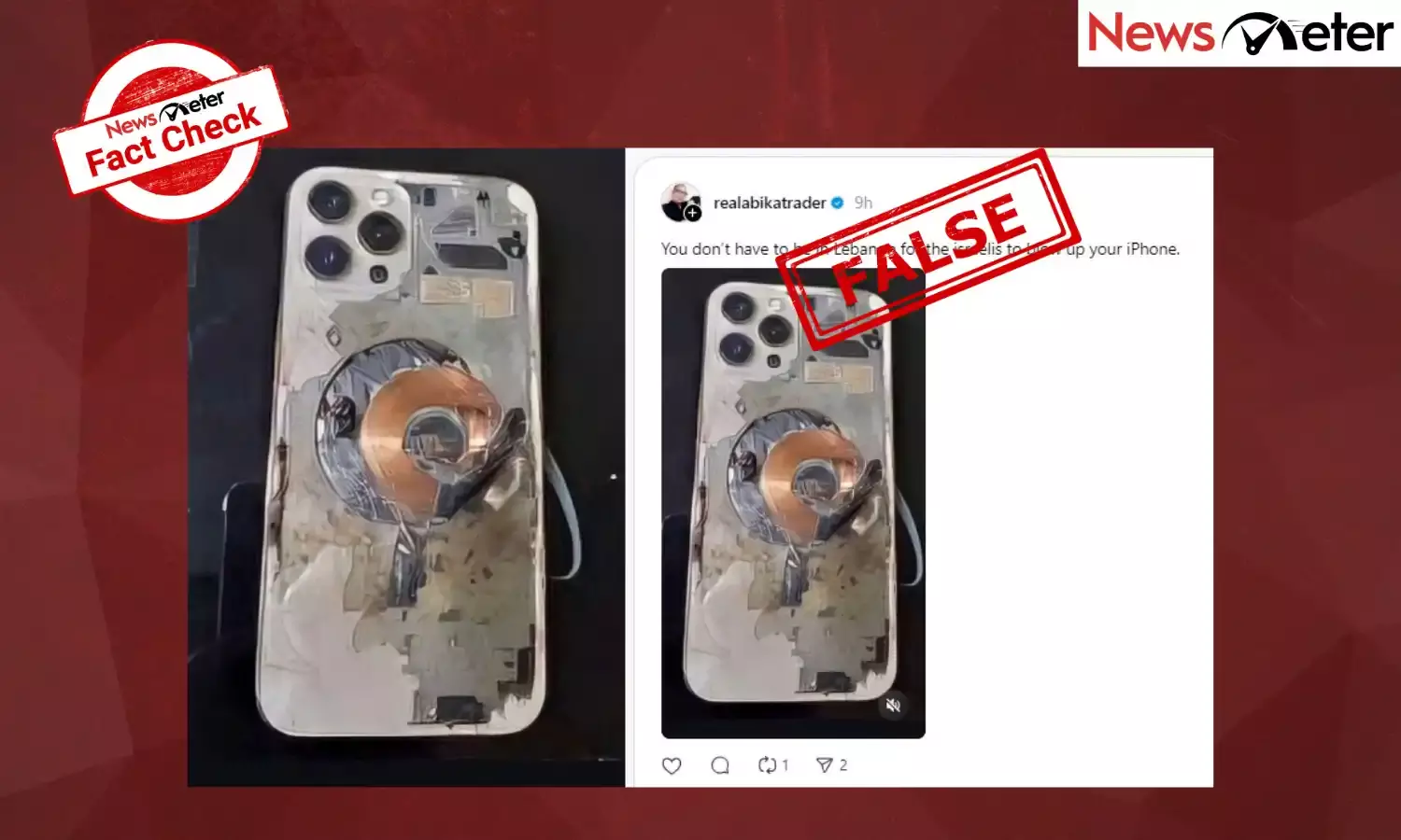 Fact Check: Old image of exploded iPhone falsely linked to recent device explosions in Lebanon