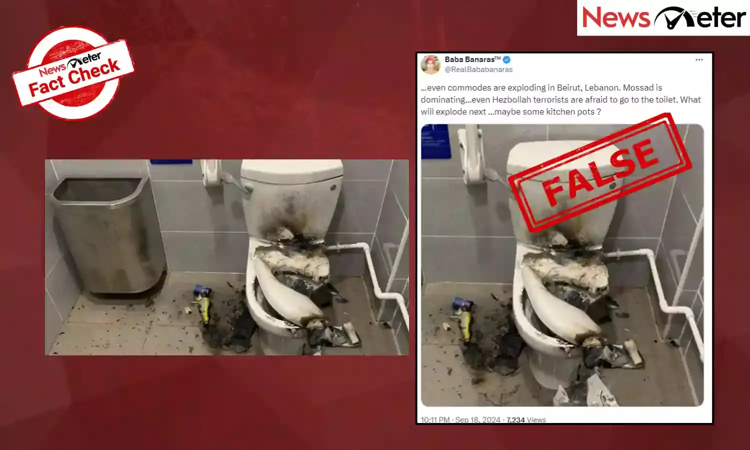 Fact Check: Image of exploded toilet in Hong Kong falsely linked to device explosions in Lebanon