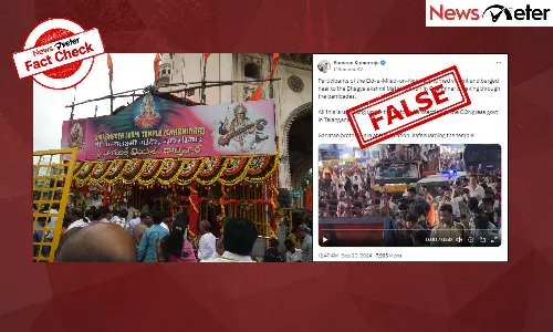 Fact Check: Shri Bhagya Lakshmi Mandir near Charminar was not attacked during Milad procession