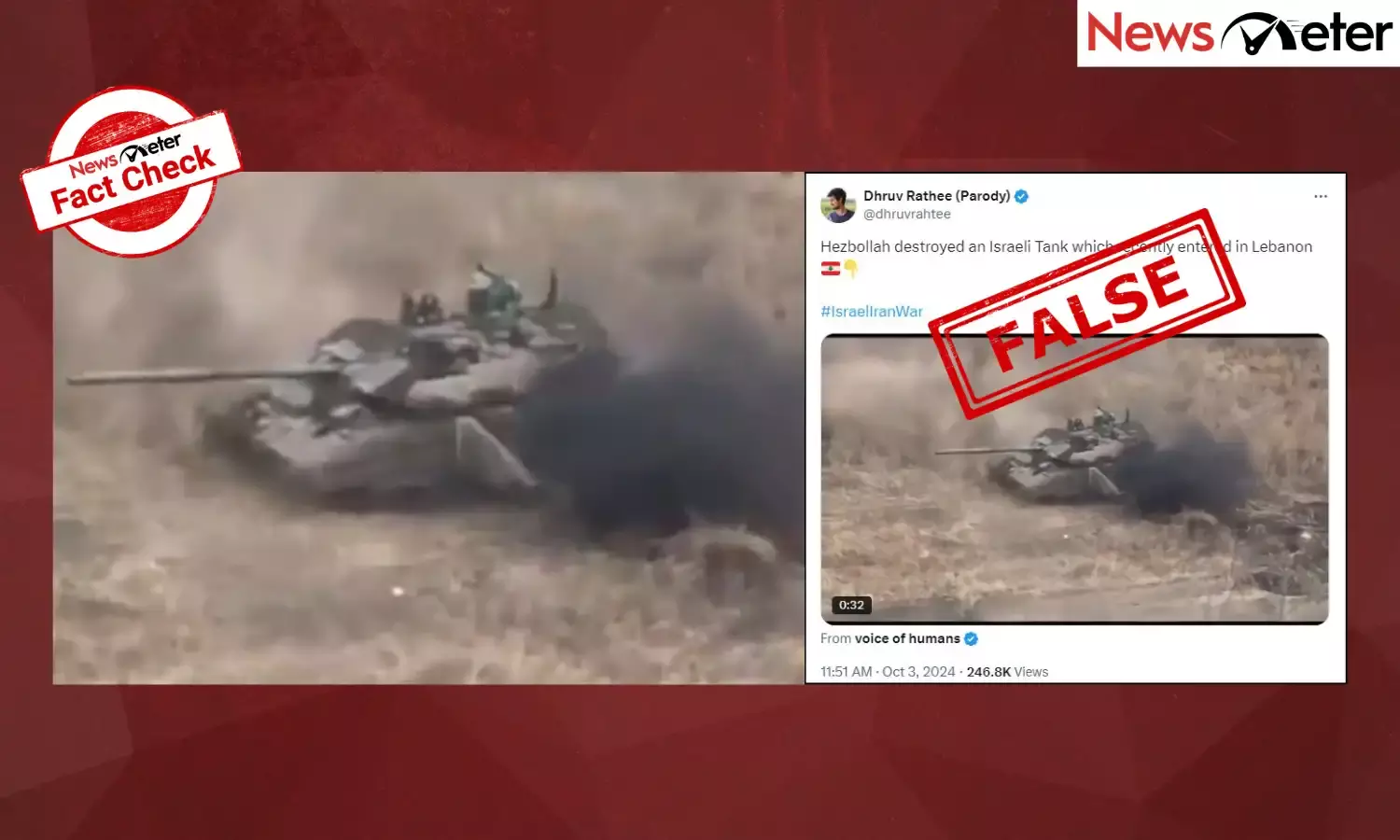 Fact Check: Old video of Ukraine destroying Russia’s tank passed off as Hezbollahs attack on Israel