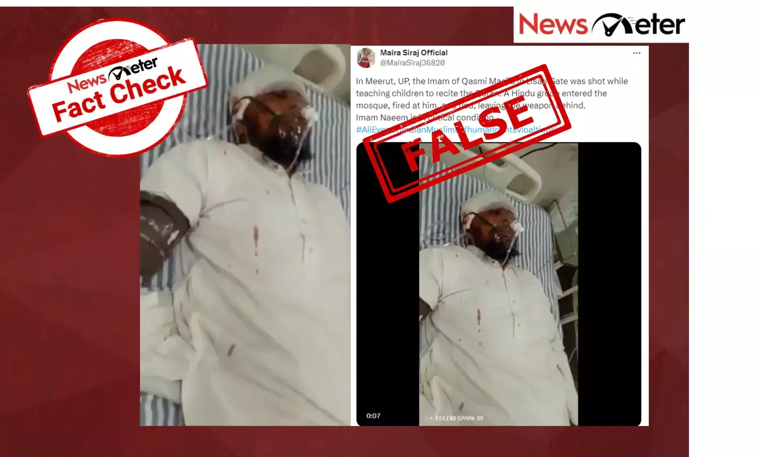 Fact Check: Shooting incident of Imam in UP’s Meerut shared with communal twist