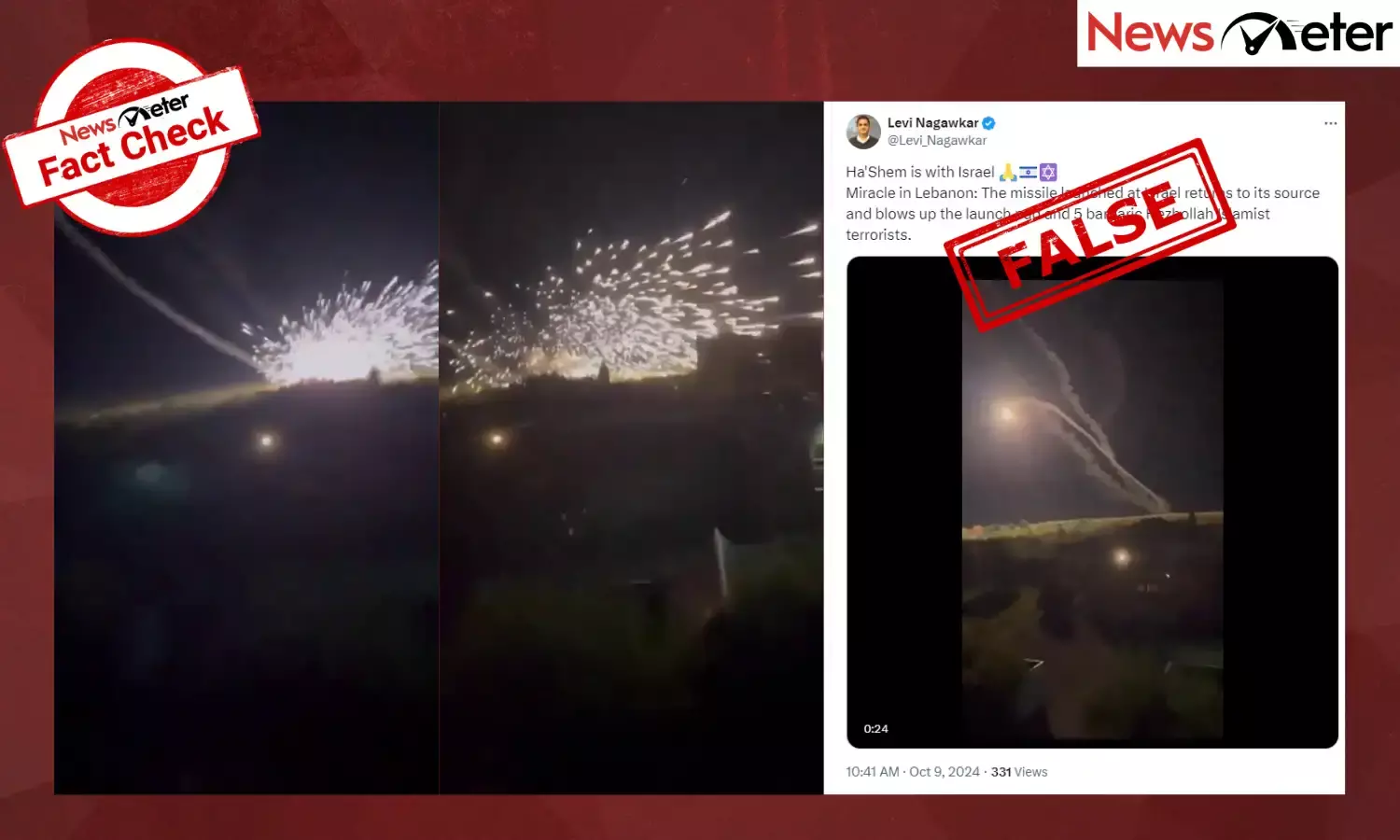 Fact Check: Old video of a Russian missile malfunctioning falsely linked to Hezbollah in Lebanon