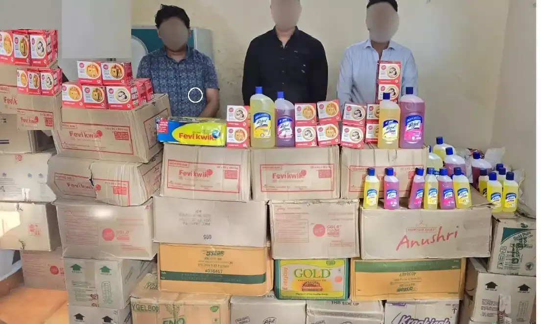 Duplicate consumer goods seized from Begum Bazaar shops; 3 traders held