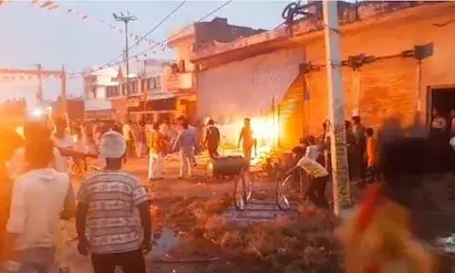 Bahraich violence: Restless crowds on roads, shops and vehicles torched