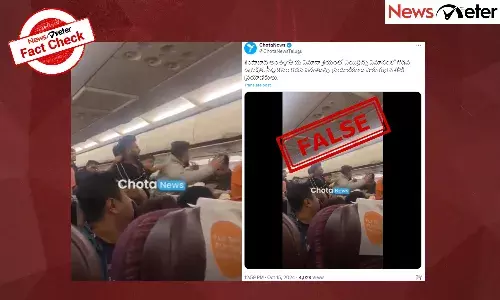 Fact Check: Viral video of brawl inside plane is not from Hyderabad Airport