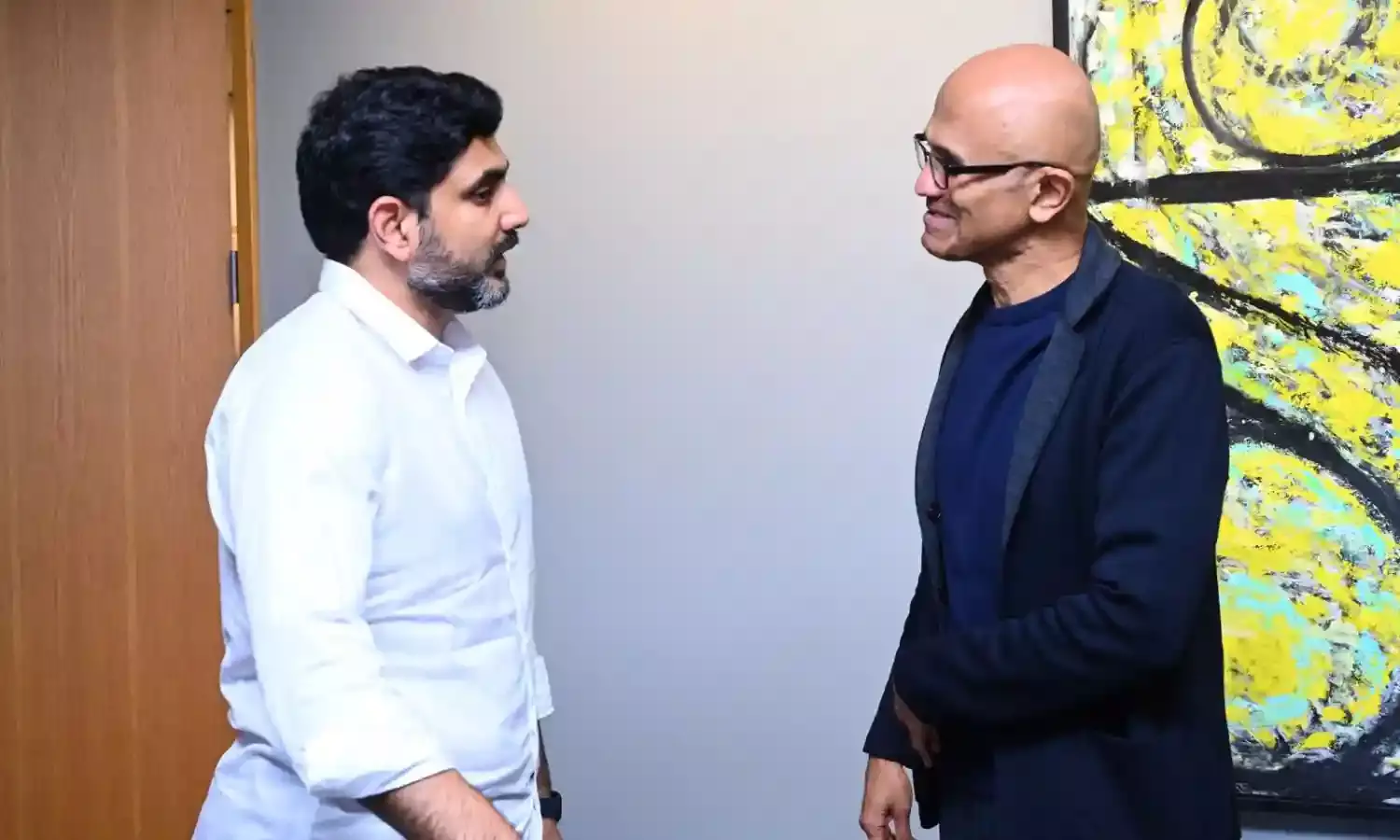Lokesh meets Microsoft CEO Satya Nadella in US, seeks support for advancing IT in Andhra Pradesh