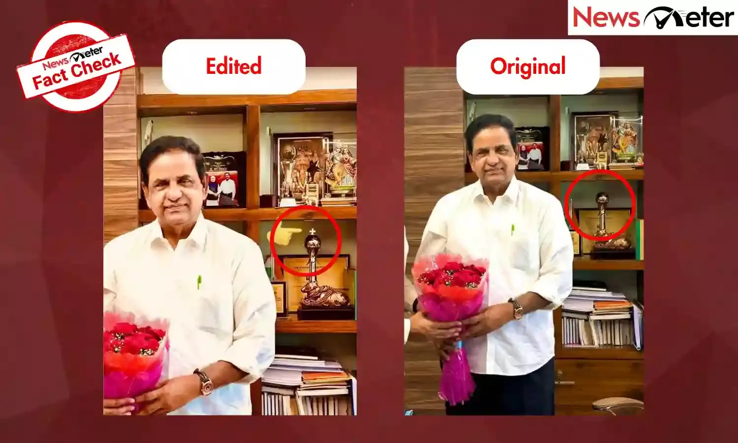 Fact Check: Christian cross in TTD chief BR Naidu’s office? Photo is edited