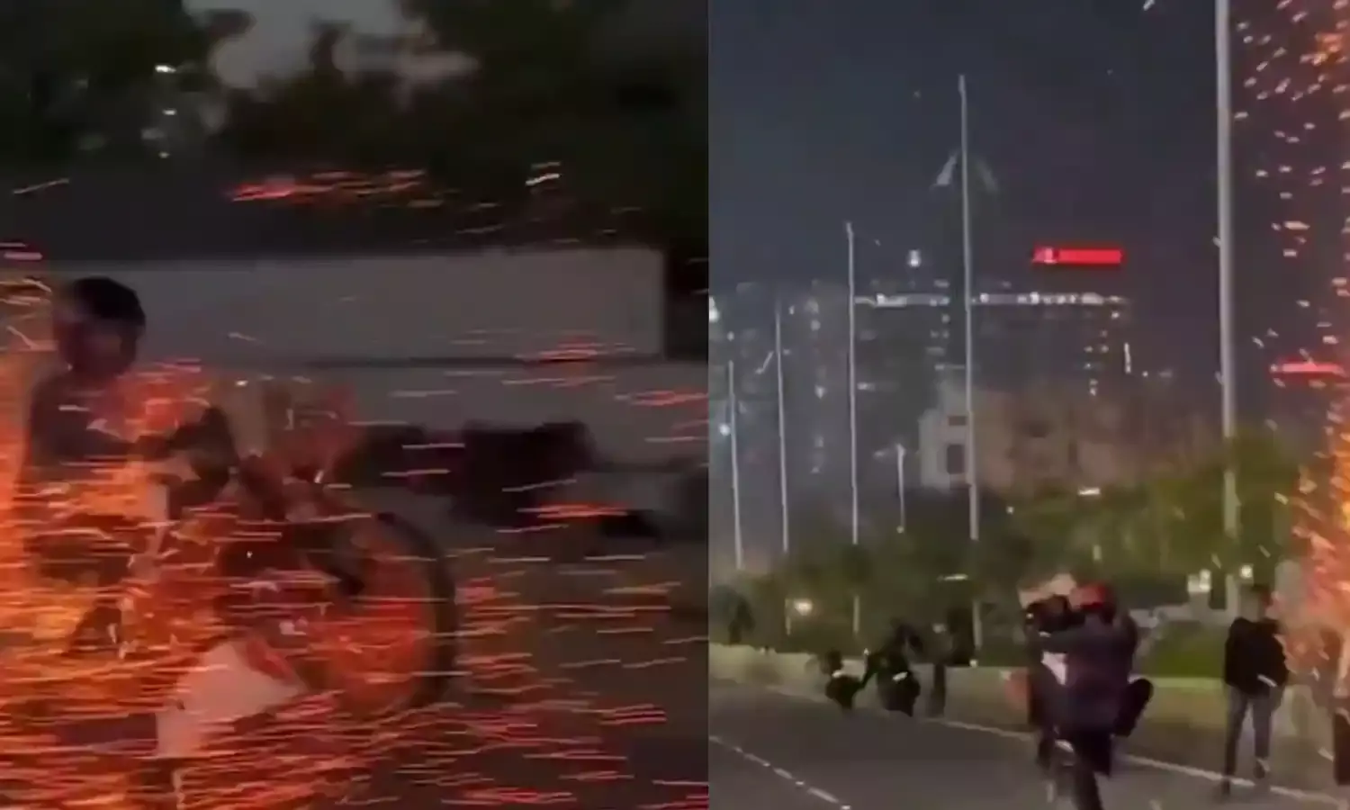 Cyberabad: Video of biker doing stunts with firecrackers is old, say cops; caution against false news