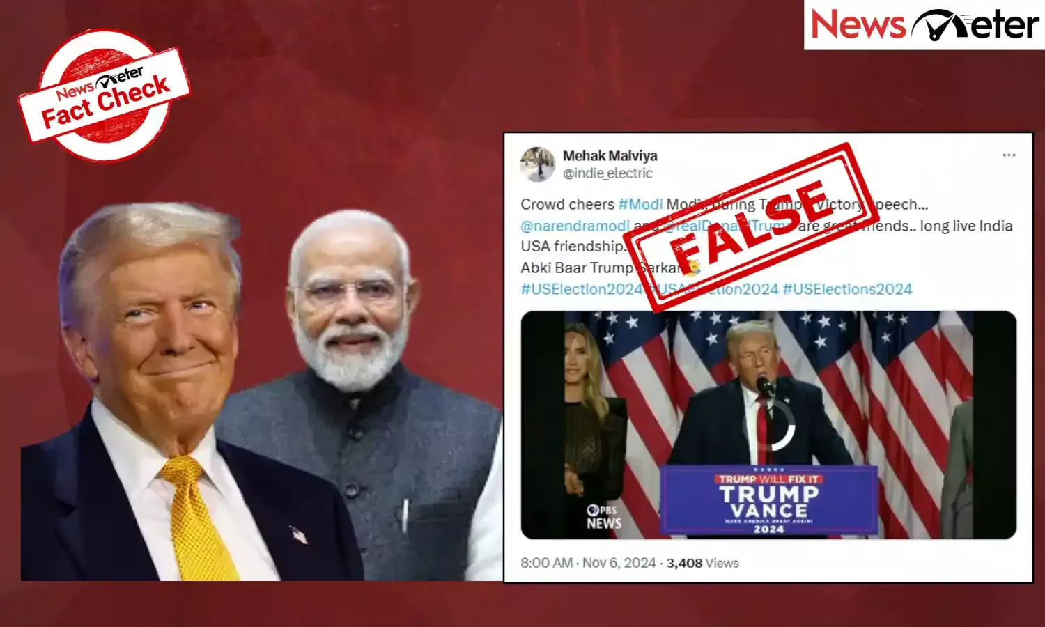Fact Check: “Modi, Modi” chants heard at Trump’s victory speech? Here’s the truth