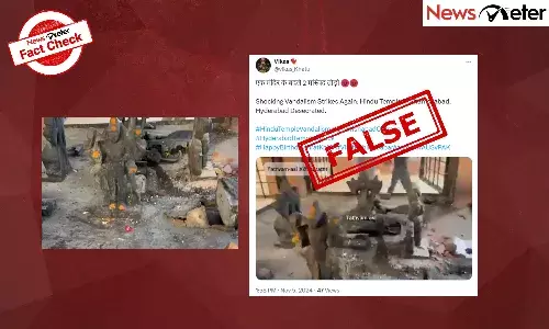 Fact Check: Shamshabadās Hanuman temple vandalism; viral claims of communal angle are false