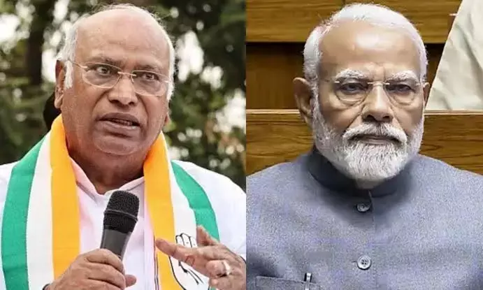 Kharge targets PM Modi, BJP for linking red book of Constitution with urban Naxalism