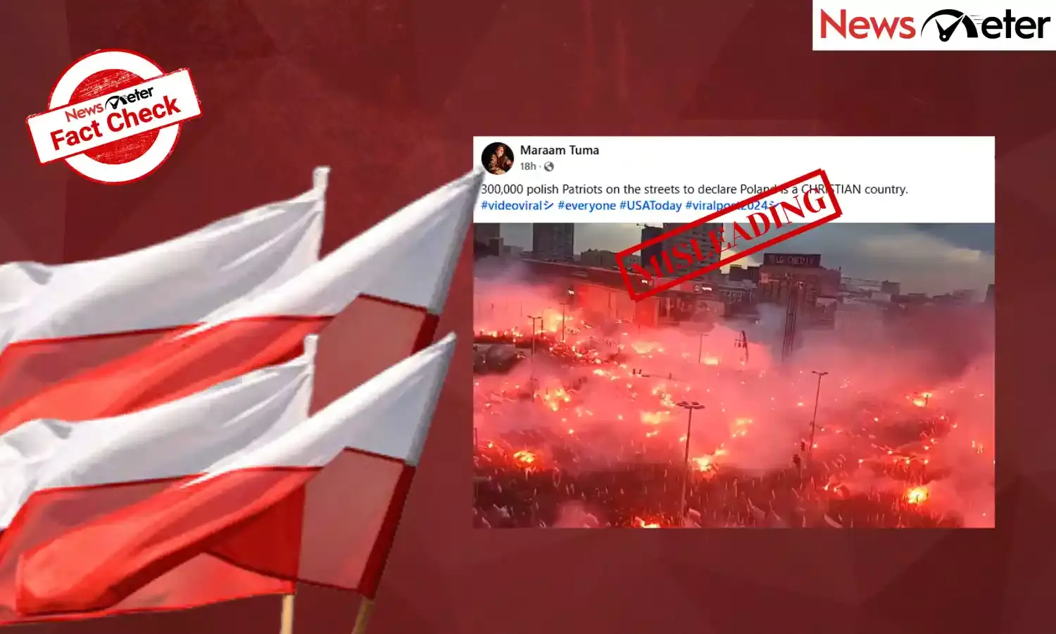 Fact Check: Polish patriots in 2024 declare Poland a Christian nation? No, video is old