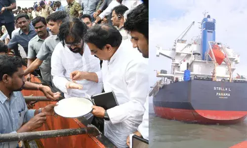 Andhra: Pawan Kalyan raids ship at Kakinada port, foils bid to smuggle PDS rice to West Africa