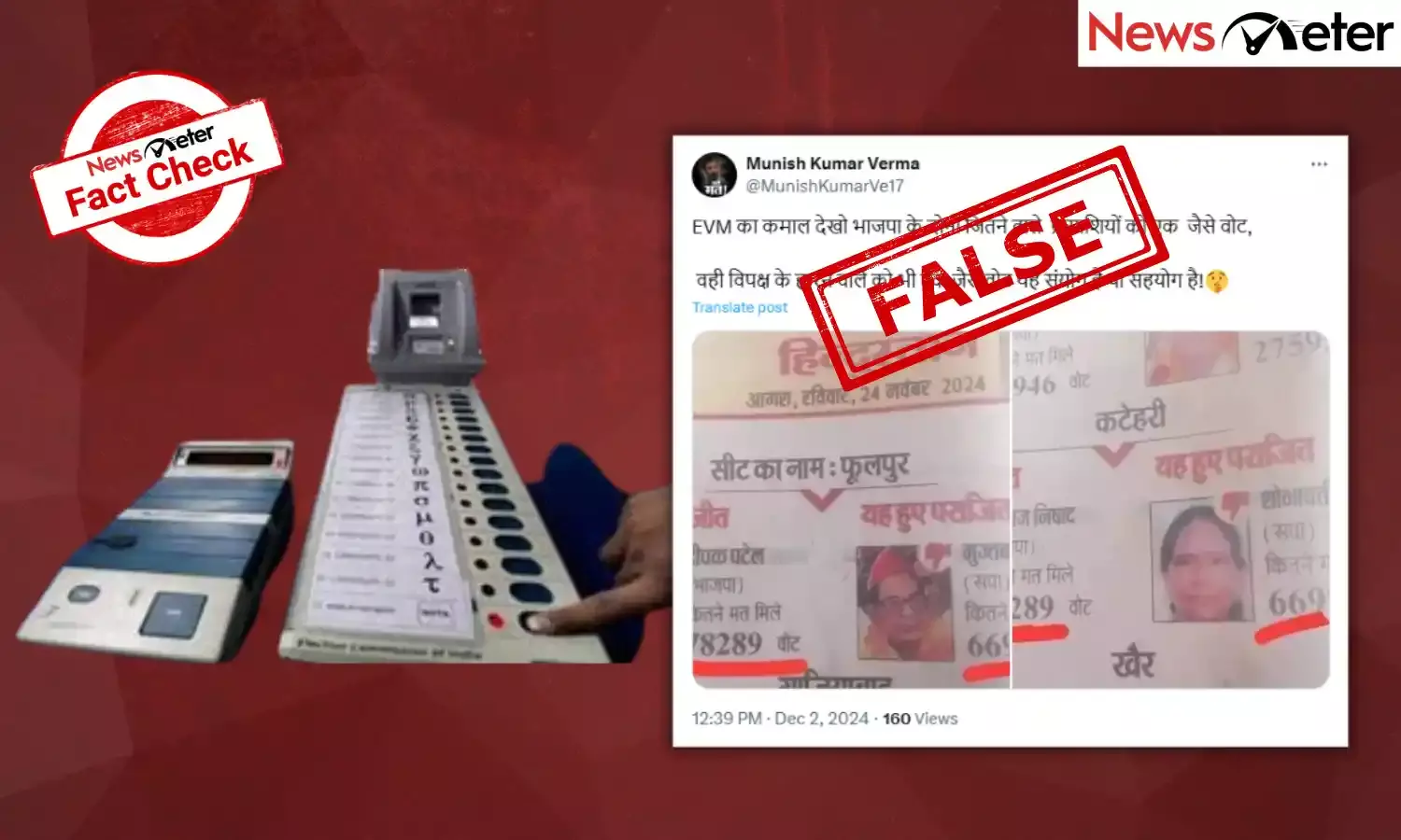 Fact Check: BJP winners in UP by-polls got equal votes due to EVM manipulation? Here are the facts