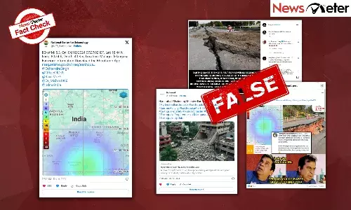 Images showing damaged roads and collapsed buildings are going viral with claims linking them to the aftermath of the Telangana earthquake.