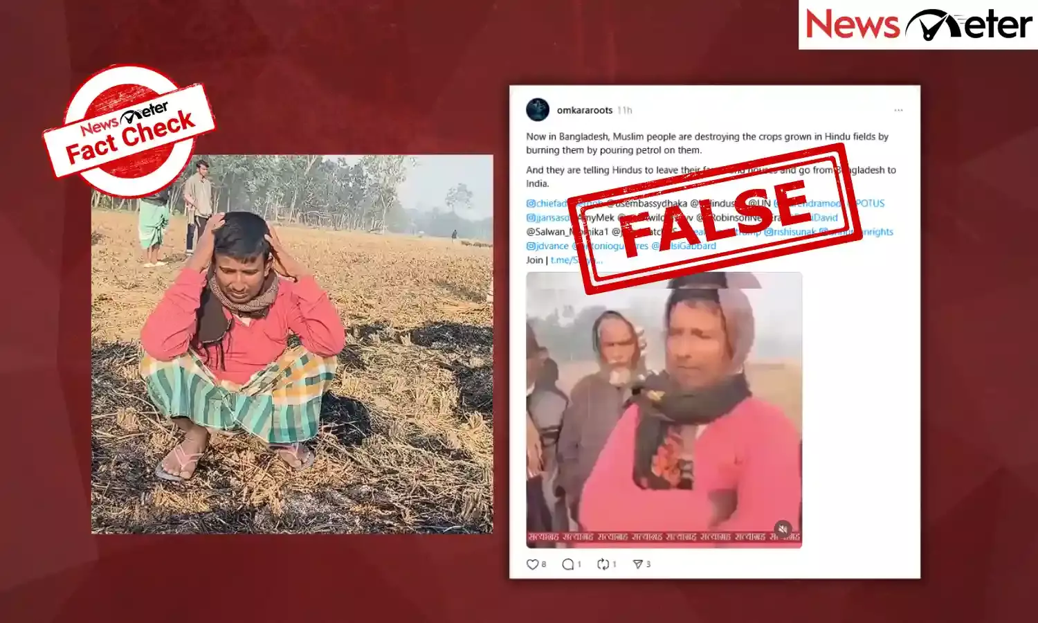 Fact Check: Muslims set fire to Hindu farmer crops in Bangladesh? Heres the truth