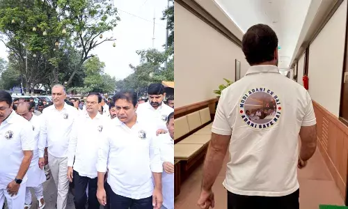 Hyderabad: Emulating Rahul Gandhi, BRS MLAs try to enter Assembly to protest against Adani group; detained