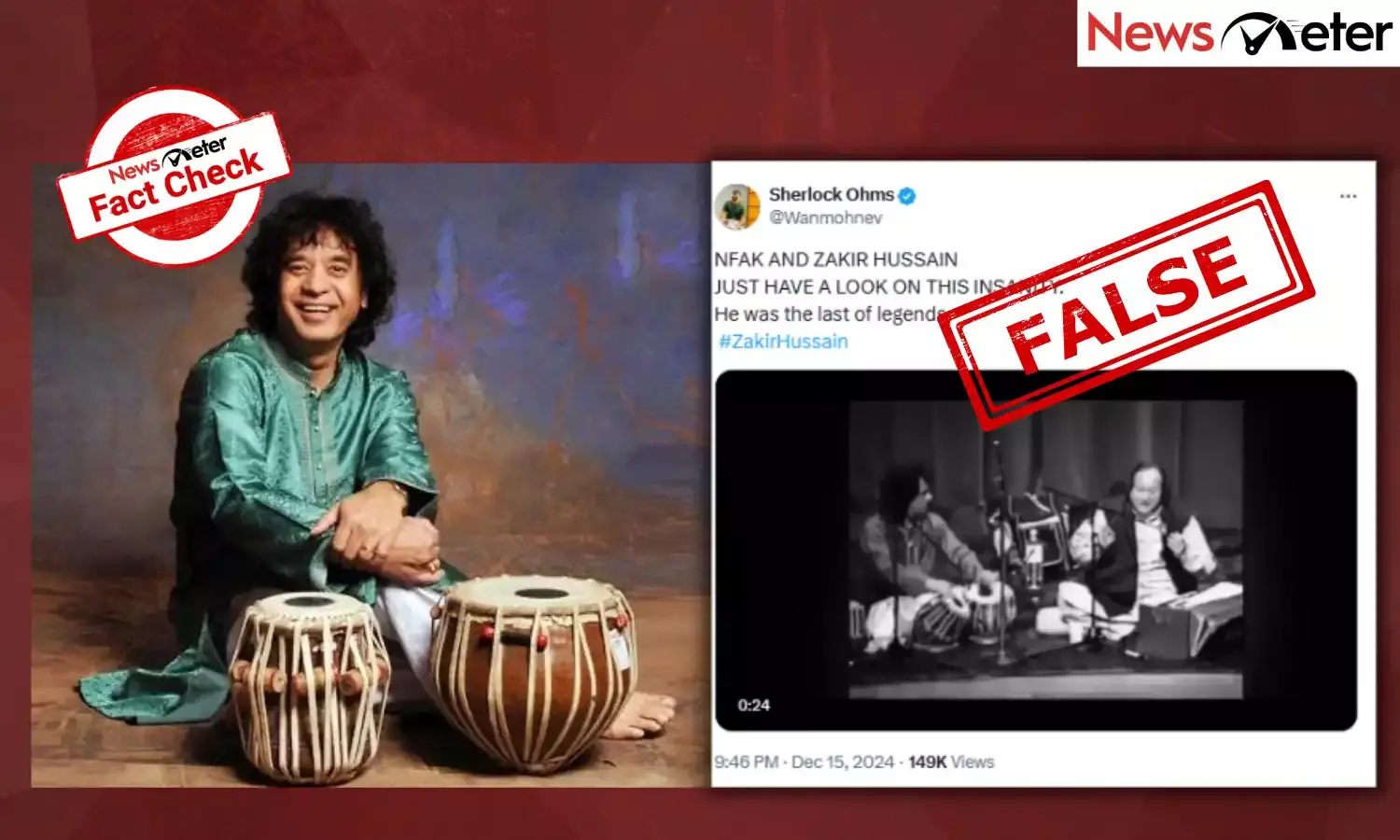 Fact Check: Ustad Zakir Hussain features in viral video with Nusrat Fateh Ali Khan? No, here’s the truth