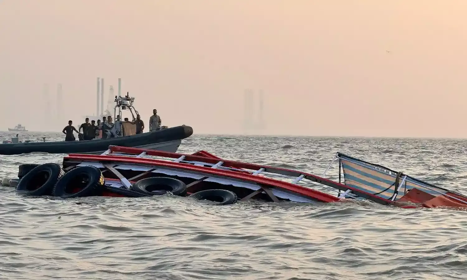 13 dead, 99 rescued after Navy speed boat rams into ferry off Mumbai coast