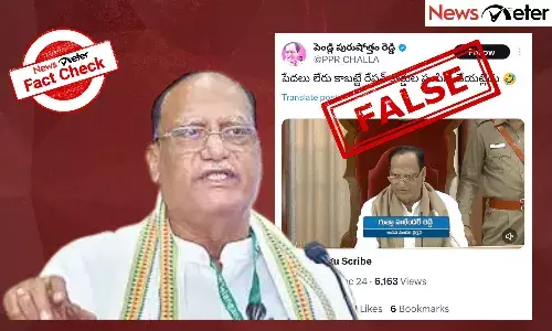 A video claiming to show Telangana Legislative Council chairman Gutta Sukender Reddy saying there are no poor people in Telangana has gone viral.