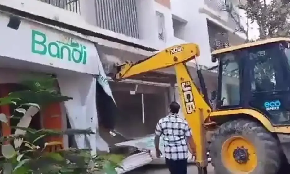 HYDRAA demolishes illegal shops on residential property in Manikonda
