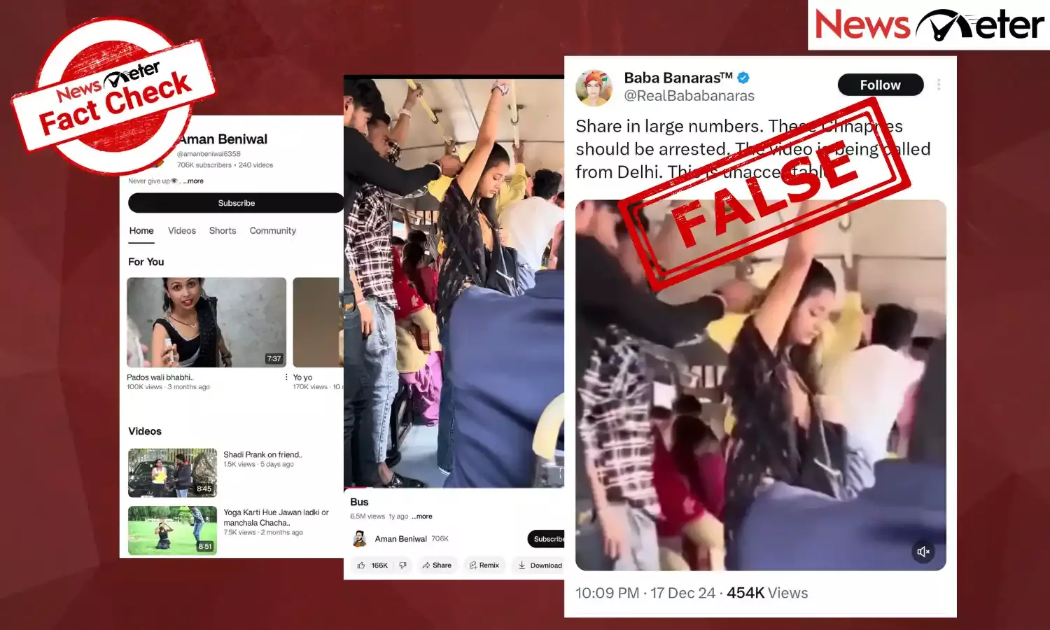 A video of two men harassing a girl on a bus is going viral with the claim that it is from Delhi.