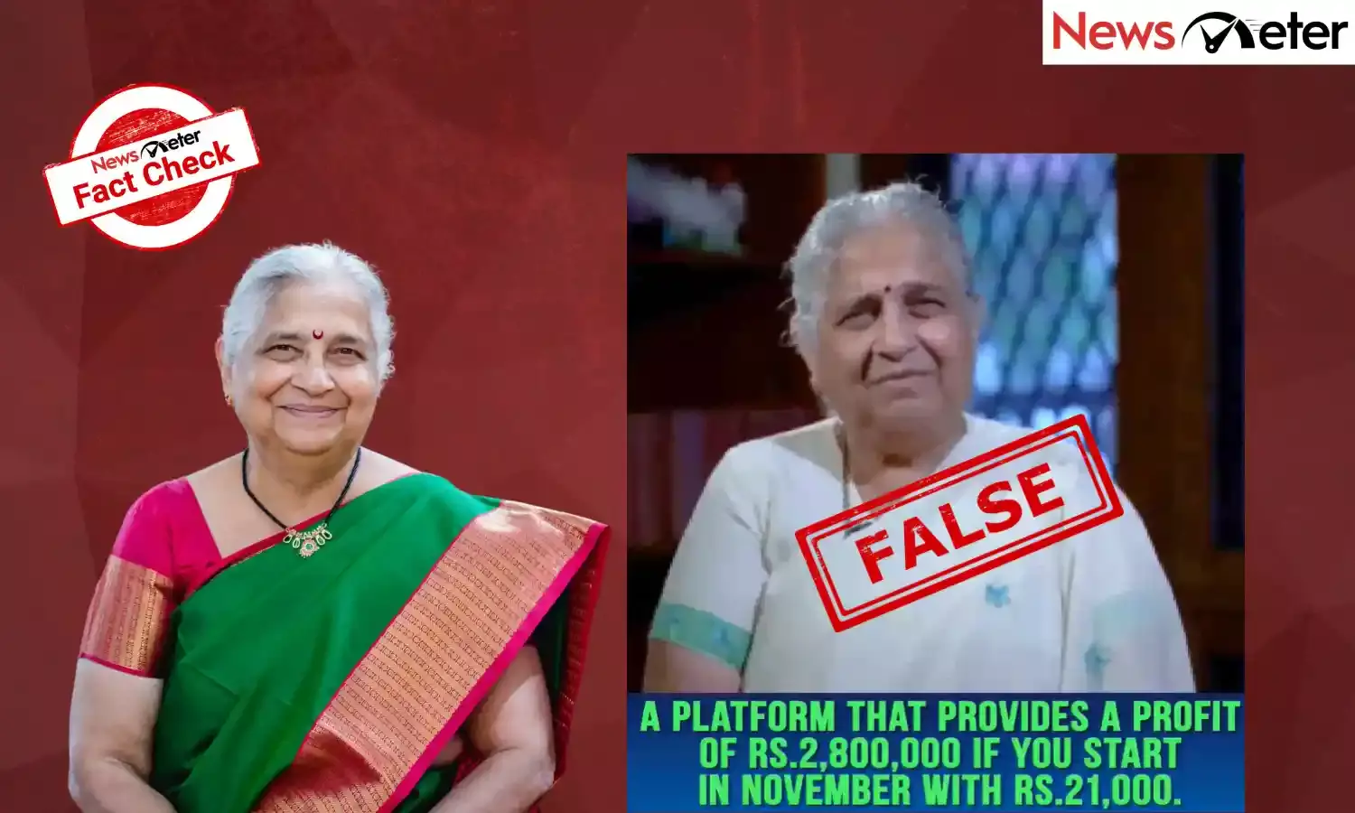 Fact Check: Sudha Murthy endorses a trading platform? No, viral video is a deepfake