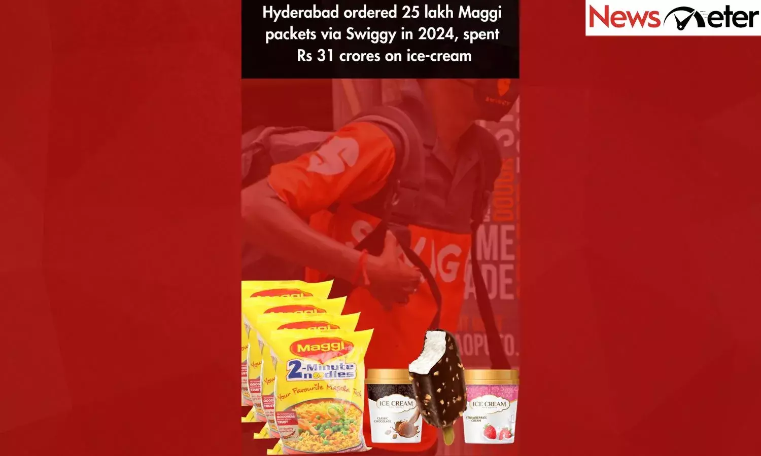 Hyderabad ordered 25 lakh Maggi packets via Swiggy in 2024, spent Rs 31 crores on ice-cream